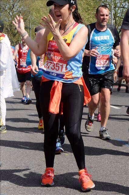 Michele running a marathon