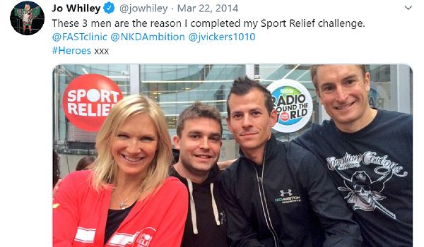 Jo Whiley during a Sport Relief endurance challenge